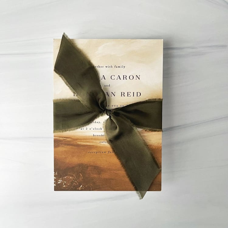 "Heirloom Collection Silk Ribbon - Woodland Olive 1.5" x 5 yards" - Ribbons in green by Honey Silks Co