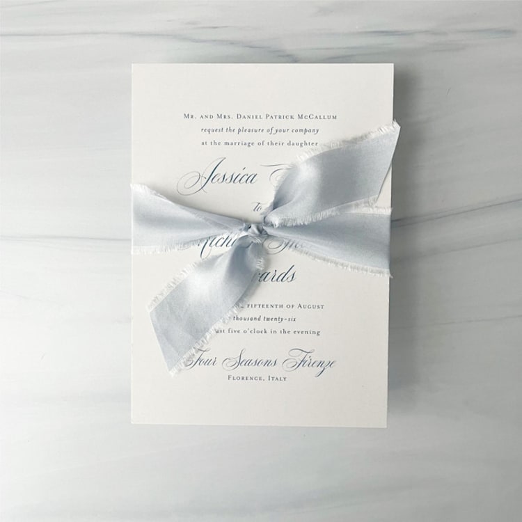 "Heirloom Collection Silk Ribbon - Pale Dusty Blue 1"" - Ribbons in blue by Honey Silks Co