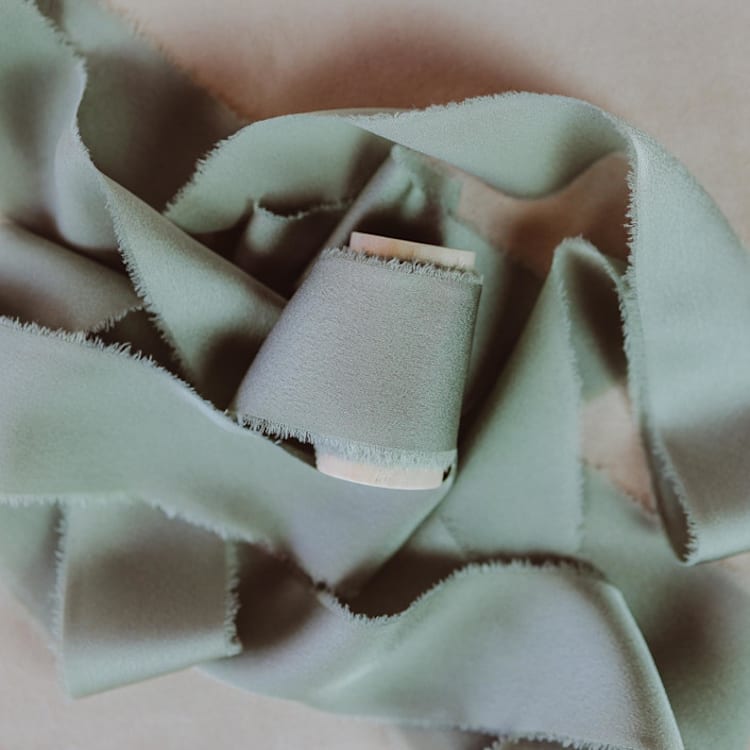"Wedding Ribbon Sateen 1.5" Wide Sage" - Ribbons in green by Ribbon and Rings