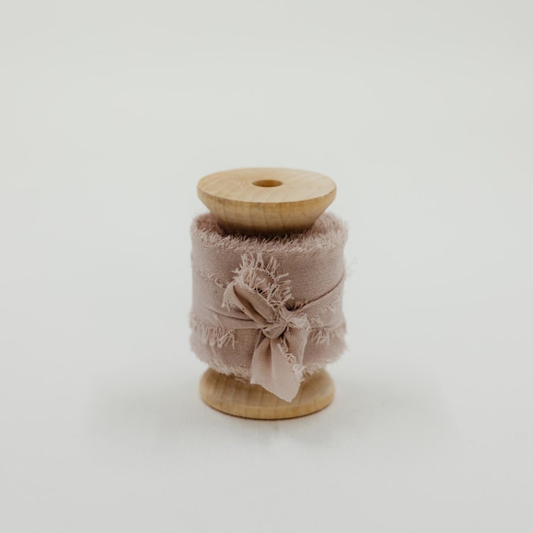 "Silk Wedding Ribbon Champagne 1" Wide" - Ribbons in beige by Ribbon and Rings