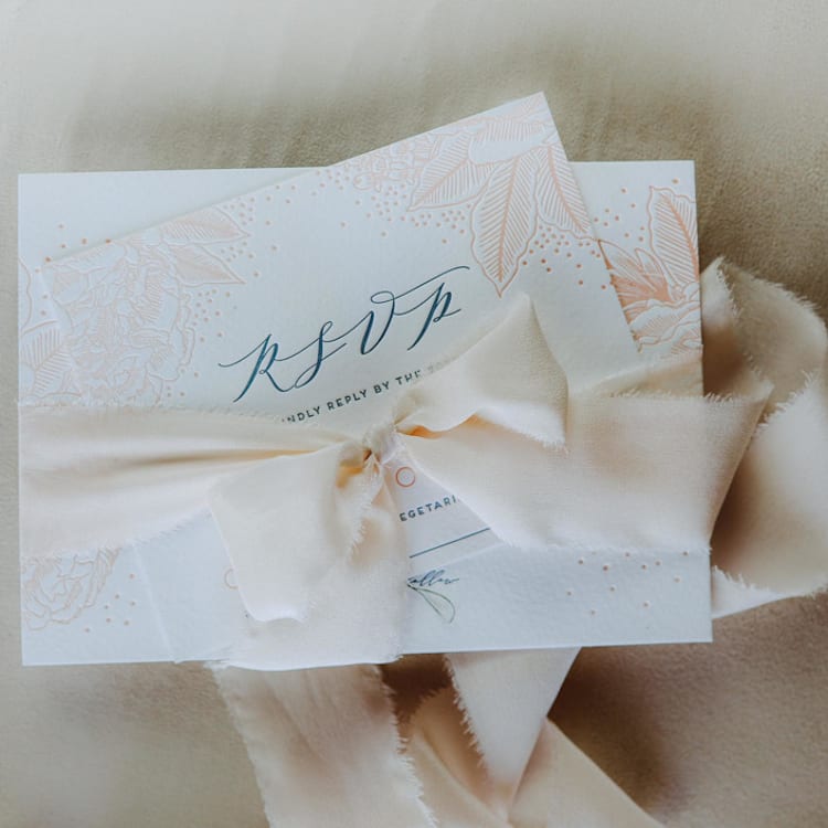 "Silk Wedding Ribbon Blush 1.5" Wide" - Ribbons in beige by Ribbon and Rings
