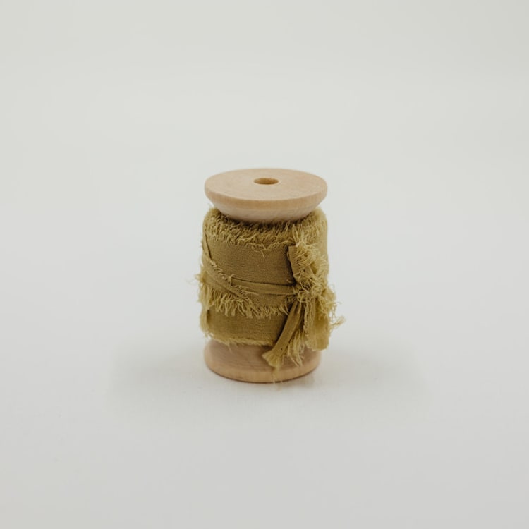 "Silk Wedding Ribbon Mustard 1" Wide" - Ribbons in yellow by Ribbon and Rings