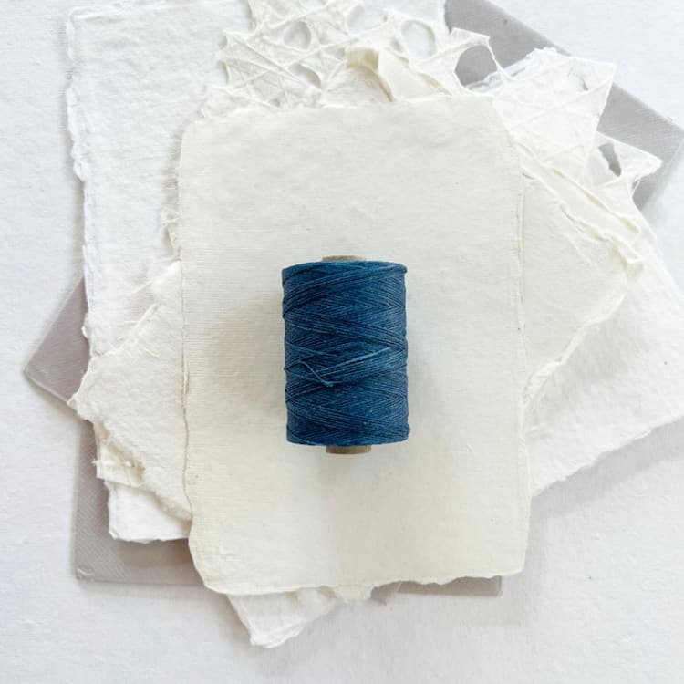 "Denim Waxed Linen Twine, 2-Ply" - Ribbons in blue by Jenny Sanders
