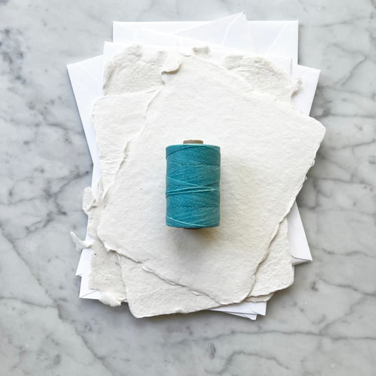 "Caribbean Blue Waxed Linen Twine, 2-Ply" - Ribbons in blue by Jenny Sanders
