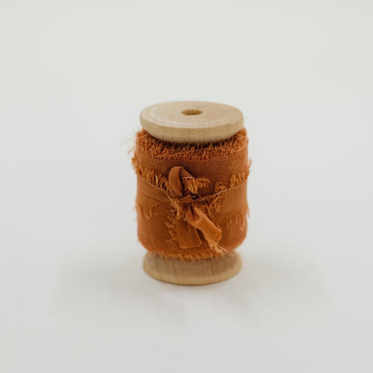 "Silk Wedding Ribbon Rust 1" Wide" - Ribbons in orange by Ribbon and Rings