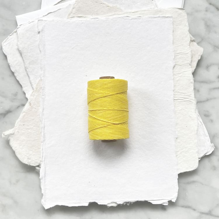 "Butter Yellow Waxed Linen Twine, 4-Ply" - Ribbons in yellow by Jenny Sanders