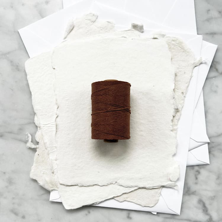 "Chestnut Waxed Linen Twine, 4-Ply" - Ribbons in brown by Jenny Sanders
