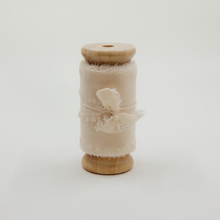 "Silk Wedding Ribbon Ivory 2" Wide" - Ribbons in beige by Ribbon and Rings