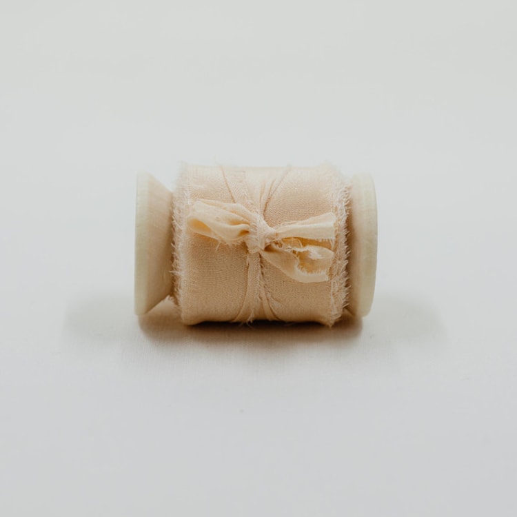 "Silk Wedding Ribbon Peach 1" Wide" - Ribbons in orange by Ribbon and Rings