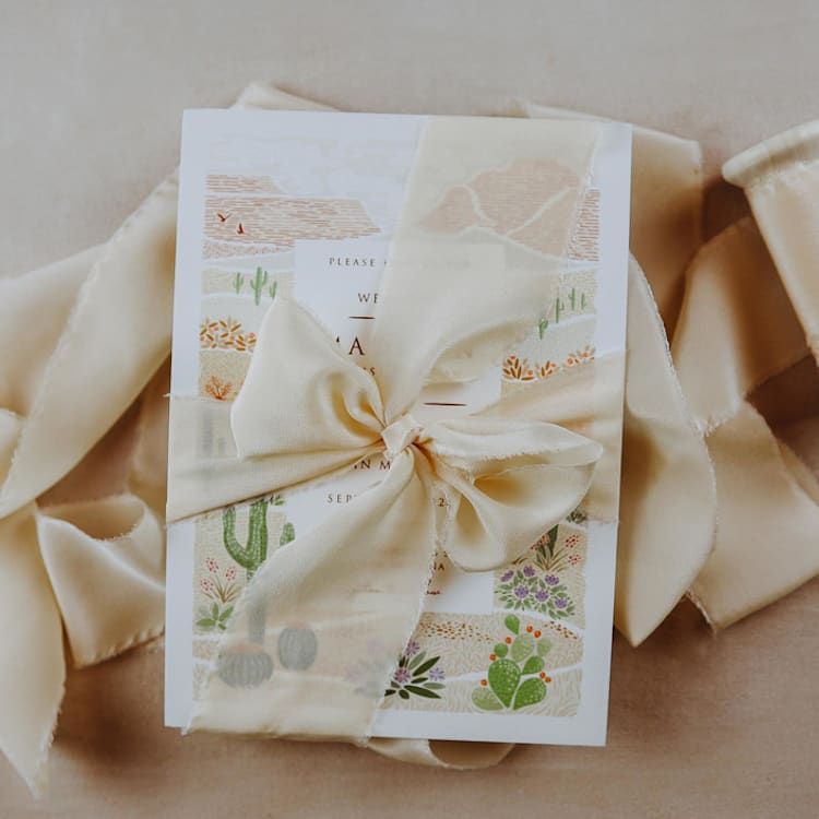 "Silk Wedding Ribbon Peach 2" Wide" - Ribbons in multicolorassorted-colors by Ribbon and Rings