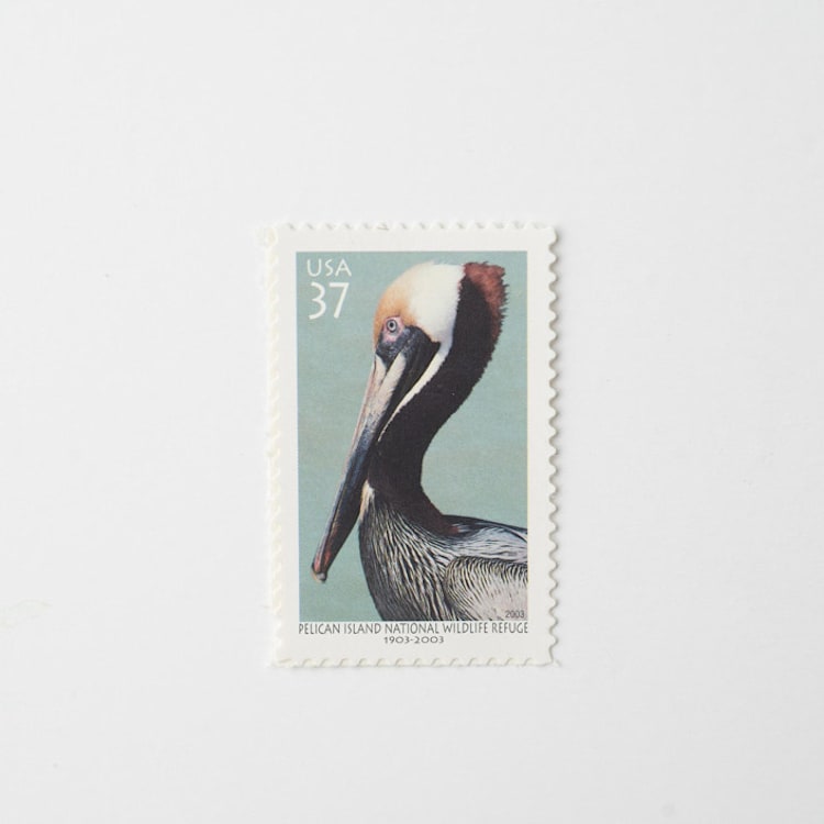 "37 Cent Pelican Postage Stamps // Set of 10 // UNUSED Vintage Stamps" - Postage Stamps in blue by Flourish Fine Writing