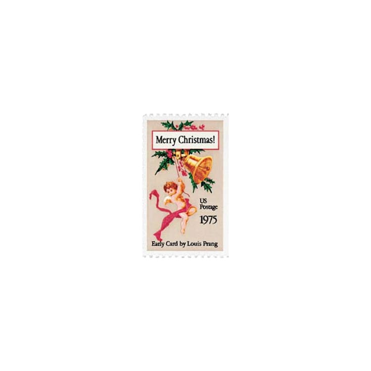 "10 Cent Angel & Bells Holiday Postage Stamps // Set of 10 // UNUSED Vintage Stamps" - Postage Stamps in natural by Flourish Fine Writing