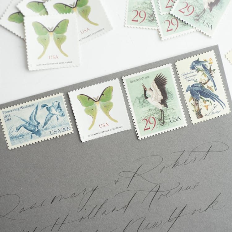 "The Marshlands Postage Set // Set of 5 // $1.85 in postage per set" - Postage Stamps in green by Flourish Fine Writing