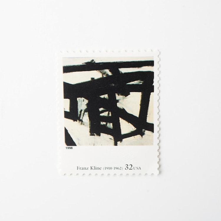 "32 Cent Franz Kline Abstract Art Postage Stamps // Set of 10 // UNUSED Vintage Stamps" - Postage Stamps in black by Flourish Fine Writing