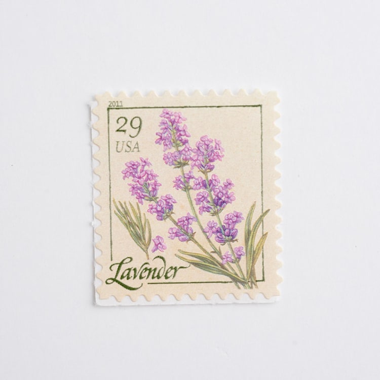"29 Cent Lavender Postage Stamps // Set of 5 // UNUSED Vintage Stamps" - Postage Stamps in purple by Flourish Fine Writing