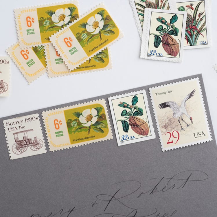 "Island Getaway Postage Set // Set of 5 // $.85 in postage" - Postage Stamps in natural by Flourish Fine Writing