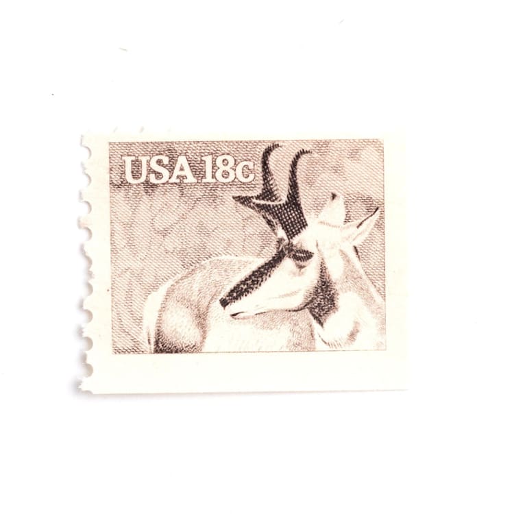 "18 Cent Pronghorn Antelope Postage Stamps // Set of 10 // UNUSED Vintage Stamps" - Postage Stamps in beige by Flourish Fine Writing
