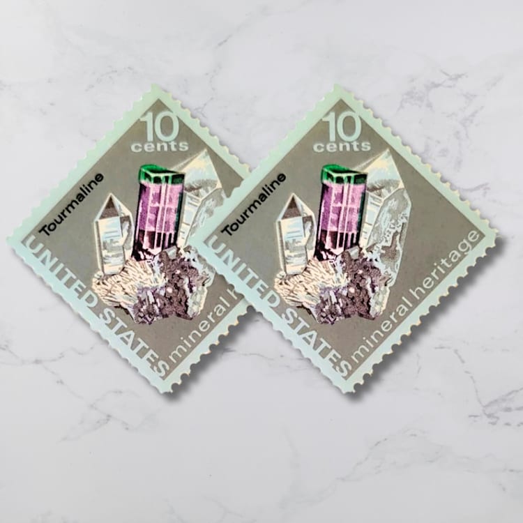 "Tourmaline | Vintage Stamp, 10 cents, 1974 | 5 each" - Postage Stamps in purple by The Silver Stamps