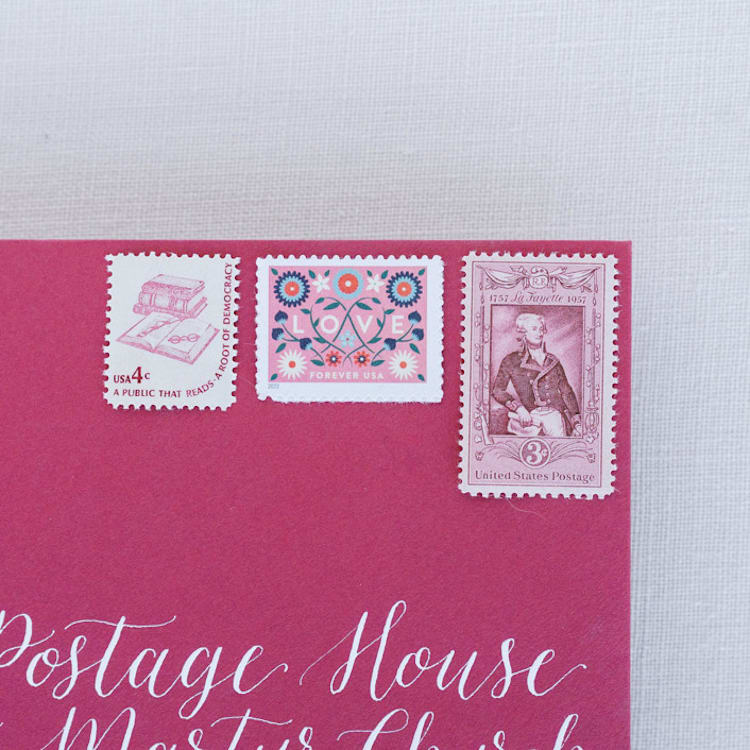 "Pink Postage Collection" - Postage Stamps in pink by Little Postage House