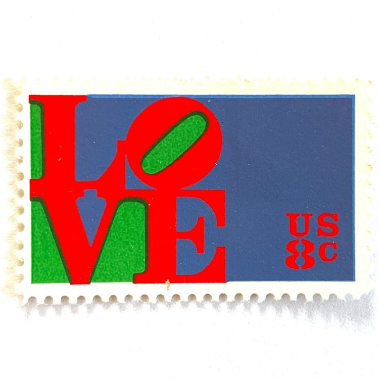 "Red LOVE Postage Stamps | Love Series | Robert Indiana Pop Art | Wedding Stamps | Valentine | Vintage Unused USPS Postage 8c | Pack of 10" - Postage Stamps in red by Heritage Post House