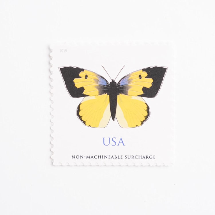 "Forever Dogface Butterfly Stamps // Set of 10 // 1 ounce plus non-machinable // UNUSED Postage" - Postage Stamps in yellow by Flourish Fine Writing