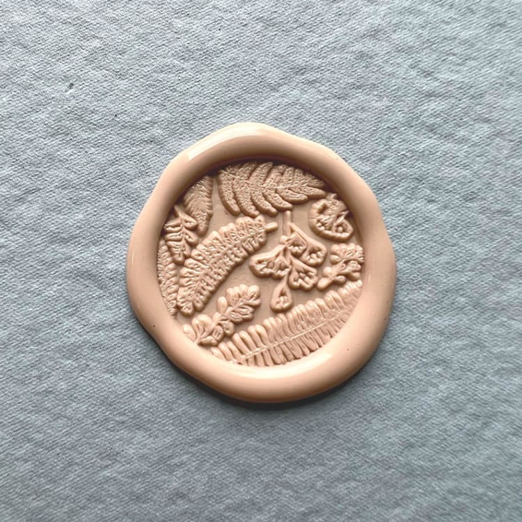 "Leafy Garnish Wax Seal Sticker _ Nude_ Pack of 10" - Wax Seals in natural by Eva Tadros