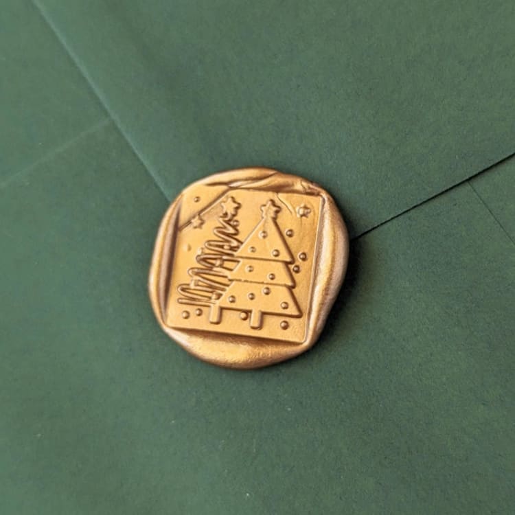 "Christmas Tree- Customizable Color- Set of 25 Hand-crafted Wax Seals" - Wax Seals in multicolor by Inkspiringletters