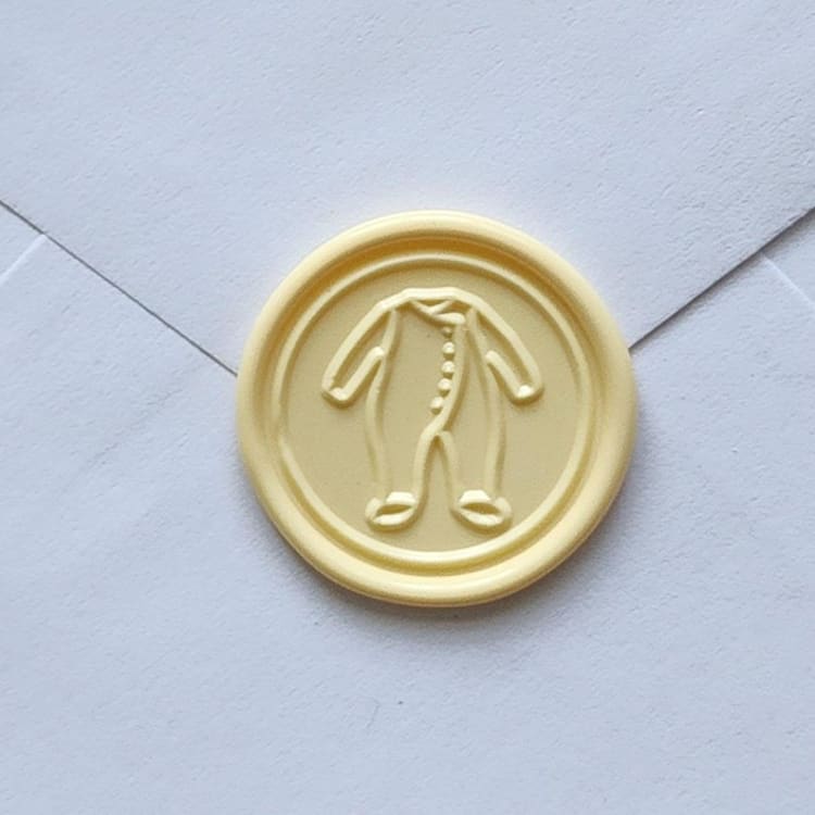 "Customizable Color Baby Onesie Self-adhesive Wax Seals, Set of 5" - Wax Seals in yellow by MC silverlinings