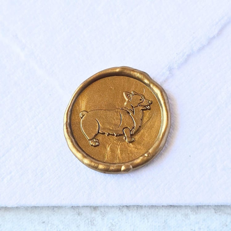 "Pembroke Corgi- Customizable Color- Set of 25 Wax Seals" - Wax Seals in multicolor by Inkspiringletters