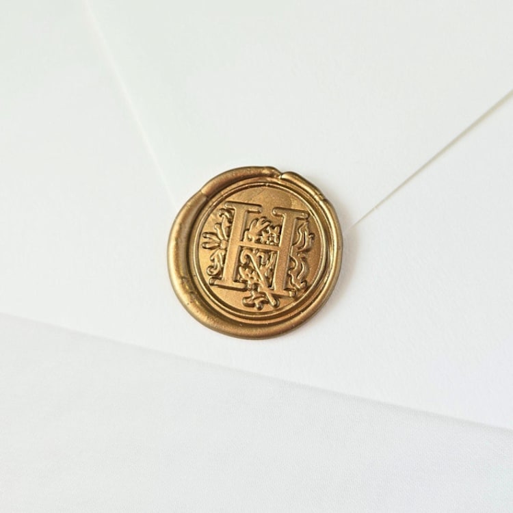 "Antique Monogram (A-Z)- Customizable Color- Set of 25 Hand-crafted Wax Seals" - Wax Seals in multicolor by Inkspiringletters