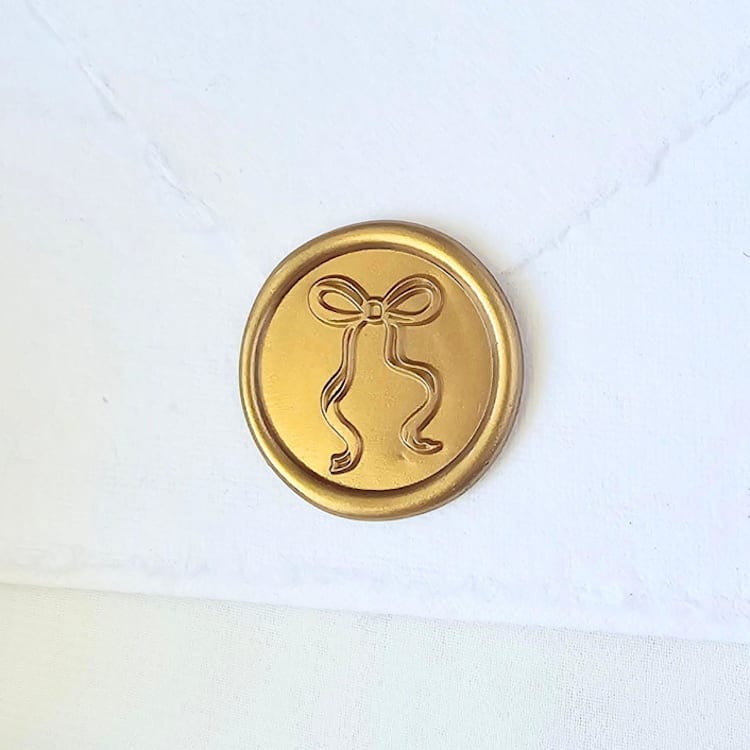 "Long-tailed Bow- Customizable Color- Set of 25 Hand-crafted Wax Seals" - Wax Seals in multicolor by Inkspiringletters