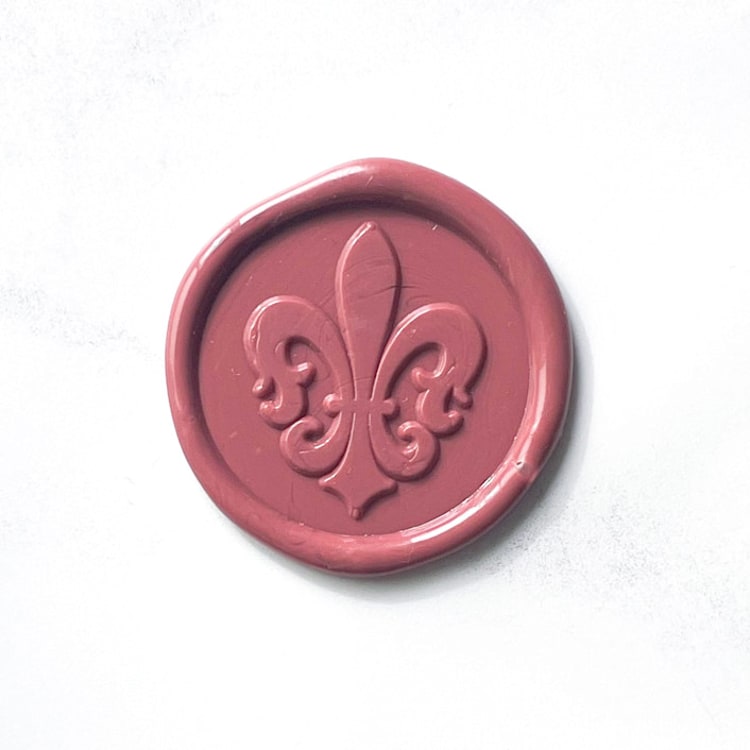 "Fleur de Lis Wax Seal in Rose Pack of 10" - Wax Seals in pink by Abby Choi
