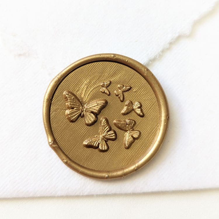 "Butterfly Garden- Customizable Color- Set of 25 Hand-crafted Wax Seals" - Wax Seals in multicolor by Inkspiringletters