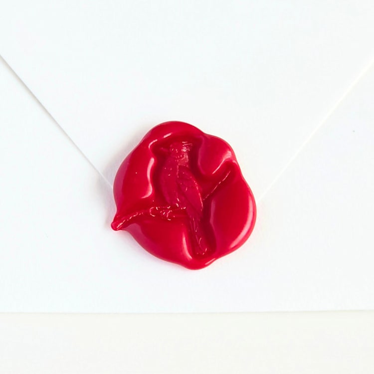"Northern Cardinal-- Customizable Color- Hand-Crafted Wax Seals- Set of 25" - Wax Seals in multicolor by Inkspiringletters