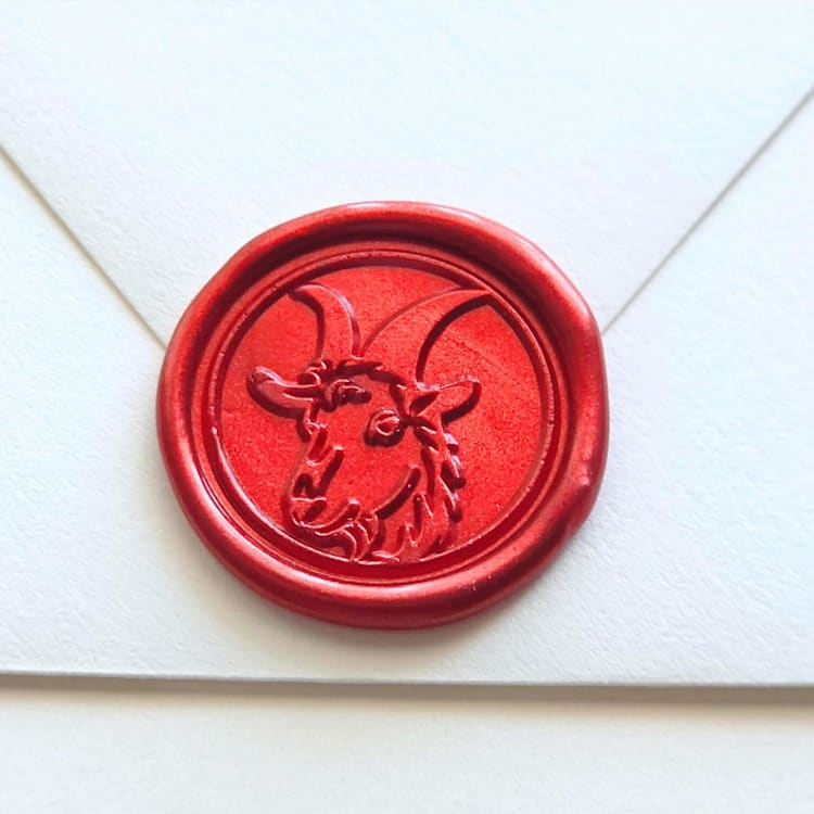 "Goat- Customizable Color- Hand-Crafted Wax Seals- Set of 25" - Wax Seals in multicolor by Inkspiringletters