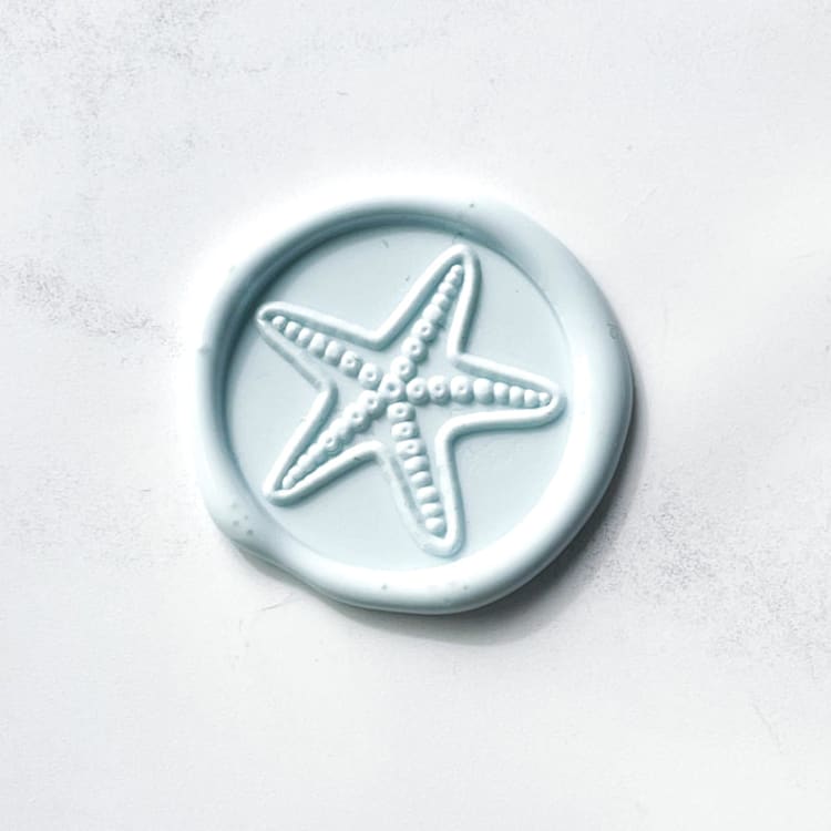 "Starfish in Baby Blue Pack of 10" - Wax Seals in blue by Abby Choi