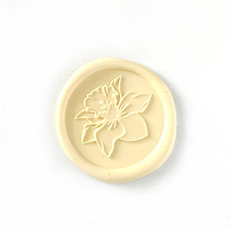 "Daffodil Wax Seals in Lemonade, Pack of 10" - Wax Seals in yellow by Abby Choi