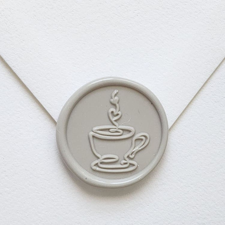 "Customizable Color Coffee/Tea Self-adhesive Wax Seals, Set of 5" - Wax Seals in multicolorassorted-colors by MC silverlinings