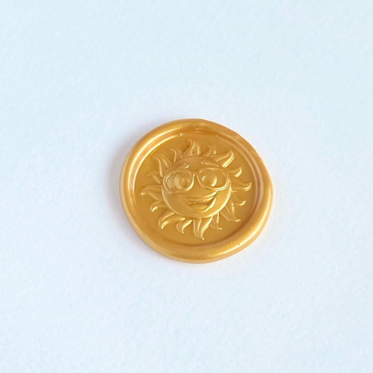 "Happy Sun-- Customizable Color- Hand-Crafted Wax Seals- Set of 25" - Wax Seals in multicolor by Inkspiringletters