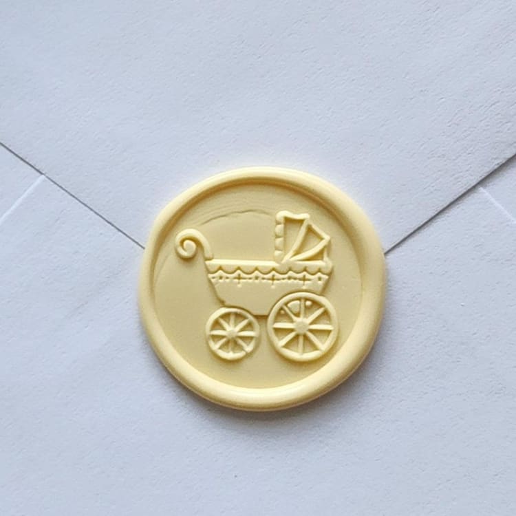 "Customizable Color Baby Stroller Self-adhesive Wax Seals, Set of 5" - Wax Seals in pink by MC silverlinings