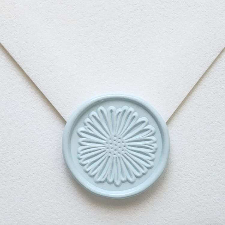 "Customizable Color Daisy Mum Self-adhesive Wax Seals, Set of 5" - Wax Seals in multicolorassorted-colors by MC silverlinings