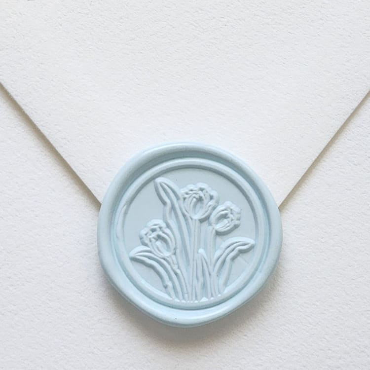 "Customizable Color Tulips Self-adhesive Wax Seals, Set of 5" - Wax Seals in multicolorassorted-colors by MC silverlinings