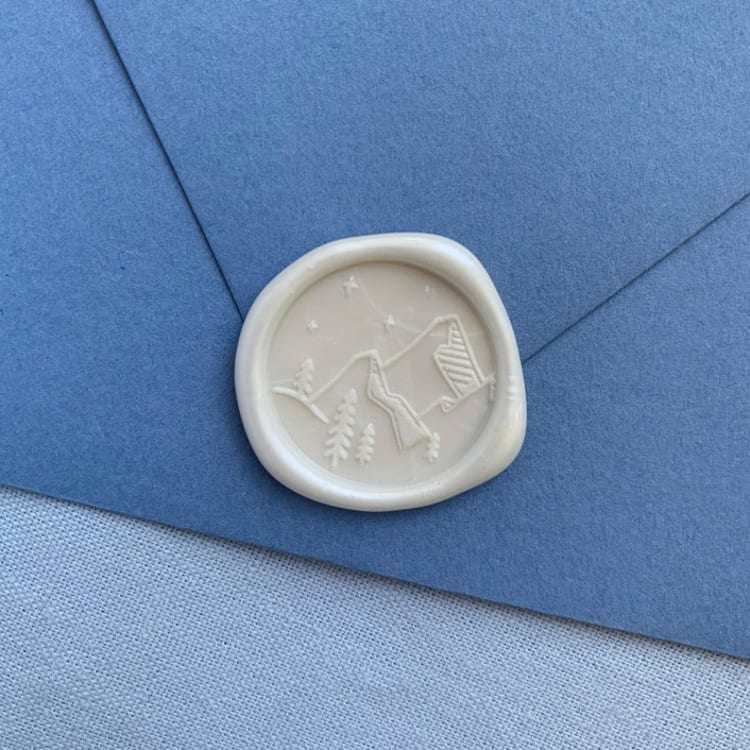 "Mountain Scenery (25 Pack)" - Wax Seals in white by Sterling Stripes