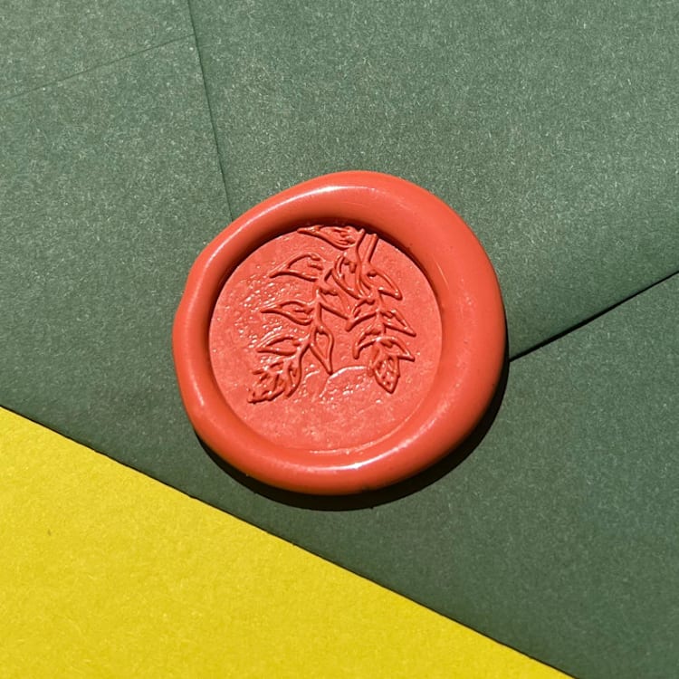 "Heliconia Flower Wax Seal Sticker - Pack of 10" - Wax Seals in multicolorassorted-colors by Eva Tadros