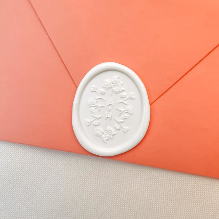 "Personalized Full Bloom Wax Seal (50 Pack)" - Wax Seals in white by Sterling Stripes