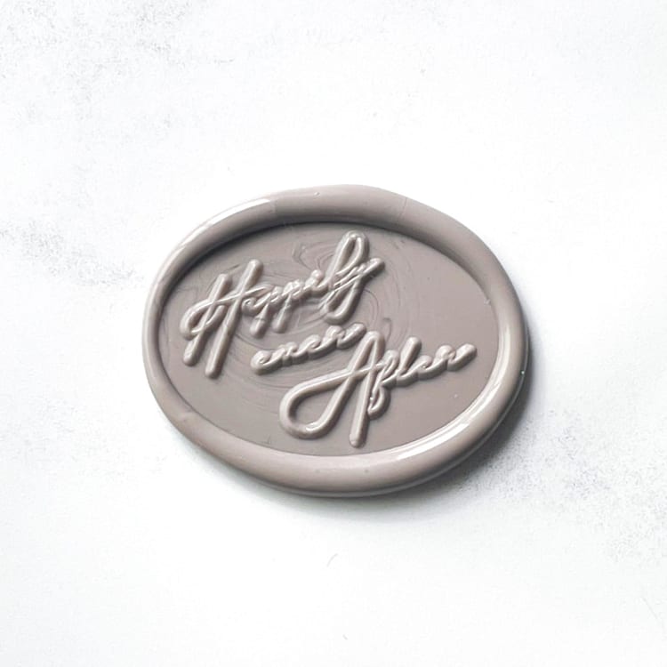 "Happily Ever After Wax Seals in Clay Pack of 10" - Wax Seals in gray by Abby Choi