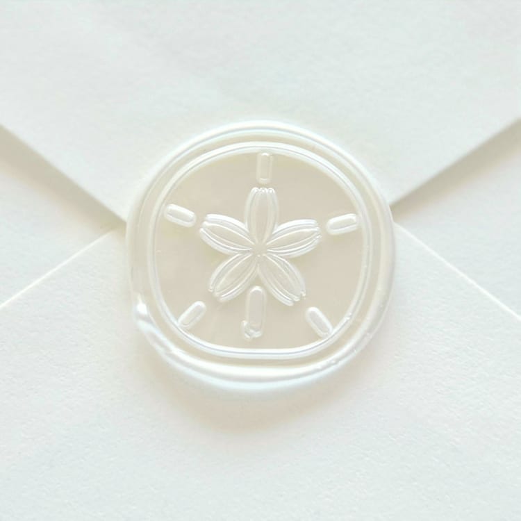 "Sand Dollar Shell- Hand-crafted Wax Seals- Customizable Color- Set of 25" - Wax Seals in multicolor by Inkspiringletters