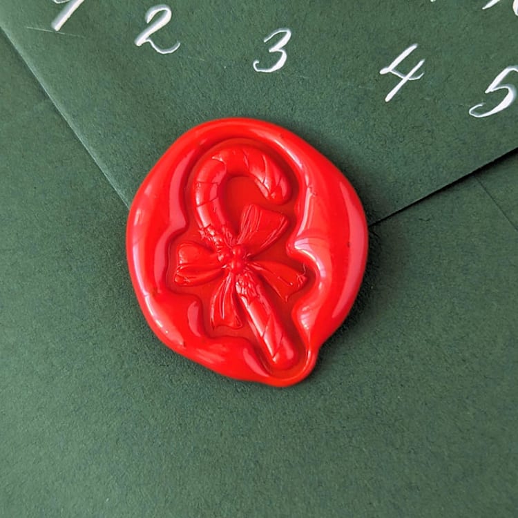 "Candy Cane- Customizable Color- Set of 25 Hand-crafted Wax Seals" - Wax Seals in multicolor by Inkspiringletters