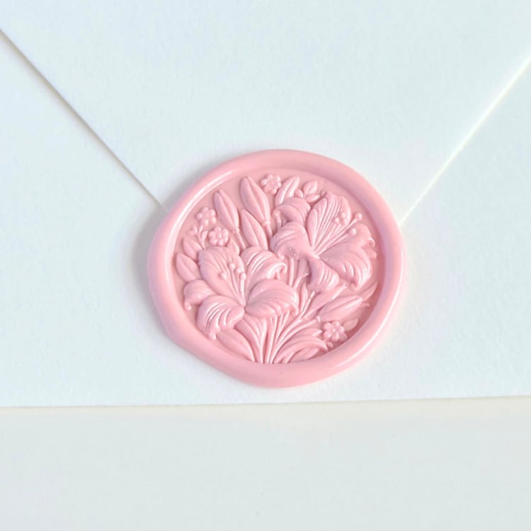 "Stargazer Lily Bouquet- - Customizable Color- Hand-Crafted Wax Seals- Set of 25" - Wax Seals in multicolor by Inkspiringletters