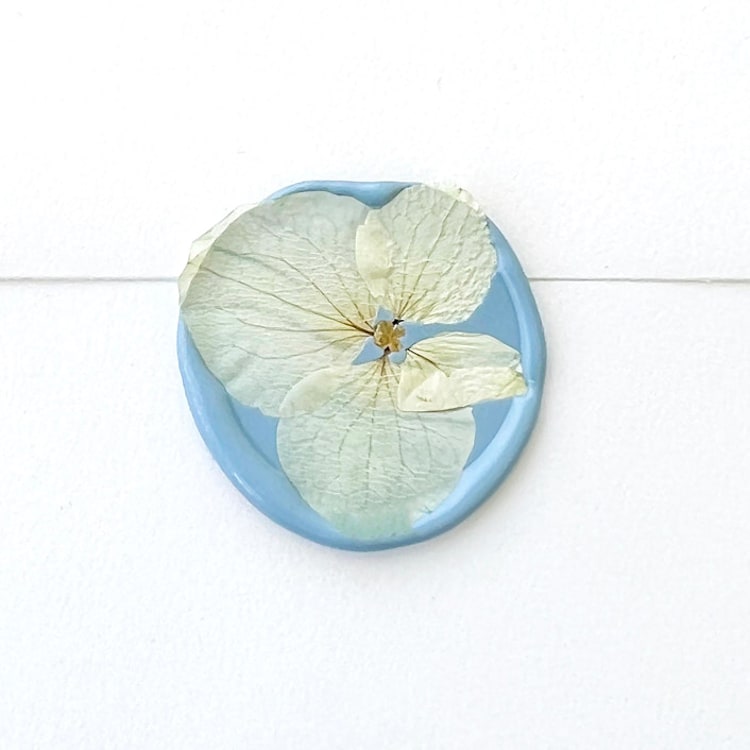 "White Hydrangea Wax Seal in Dusty Blue | Pack of 10" - Wax Seals in blue by Caitlin Home
